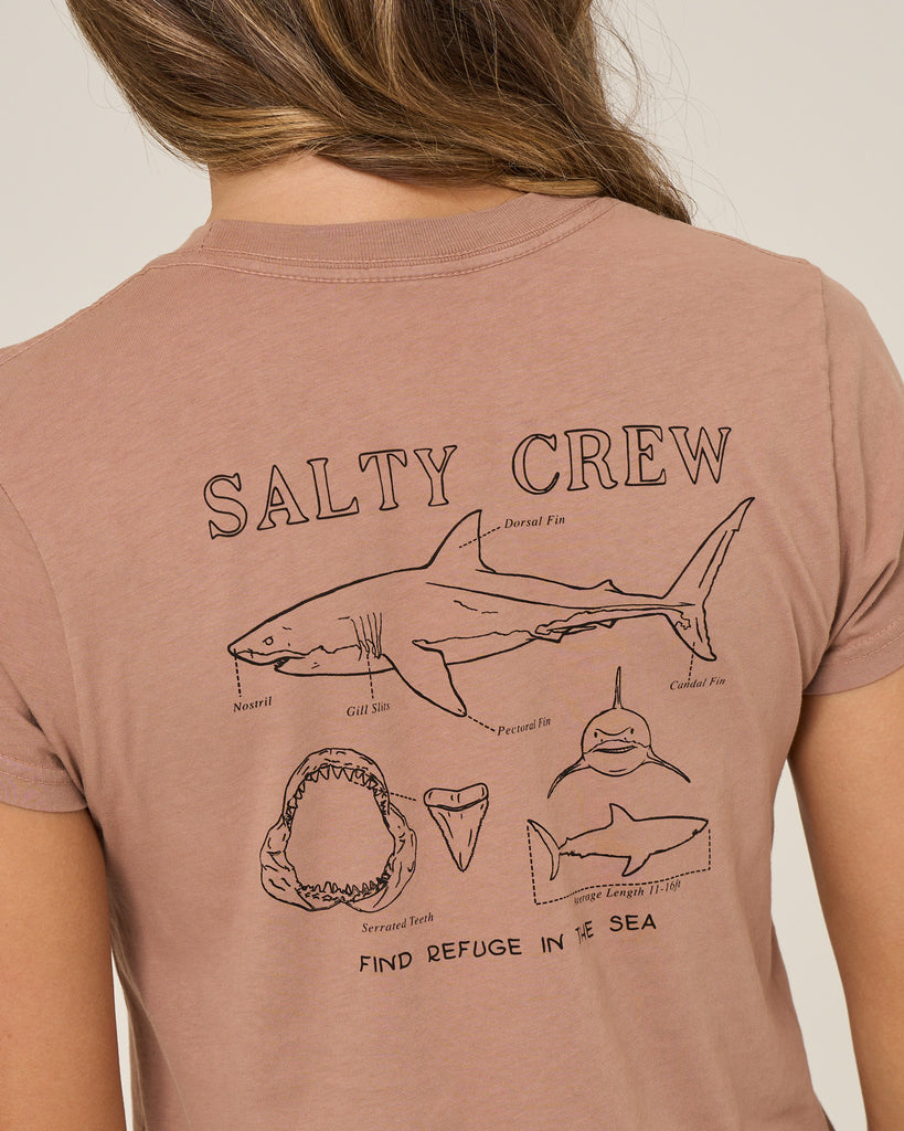 Salty Crew Womens Shirt Shark Anatomy Modern Tee