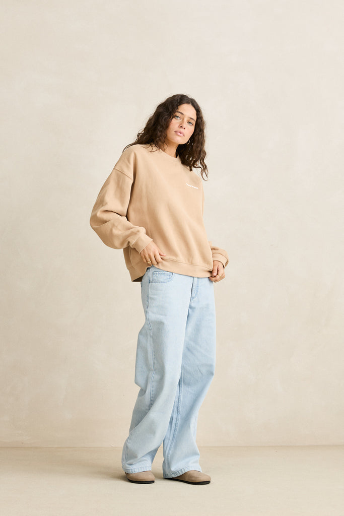 Rhythm Womens Sweatshirt Everyday Crew Neck Fleece