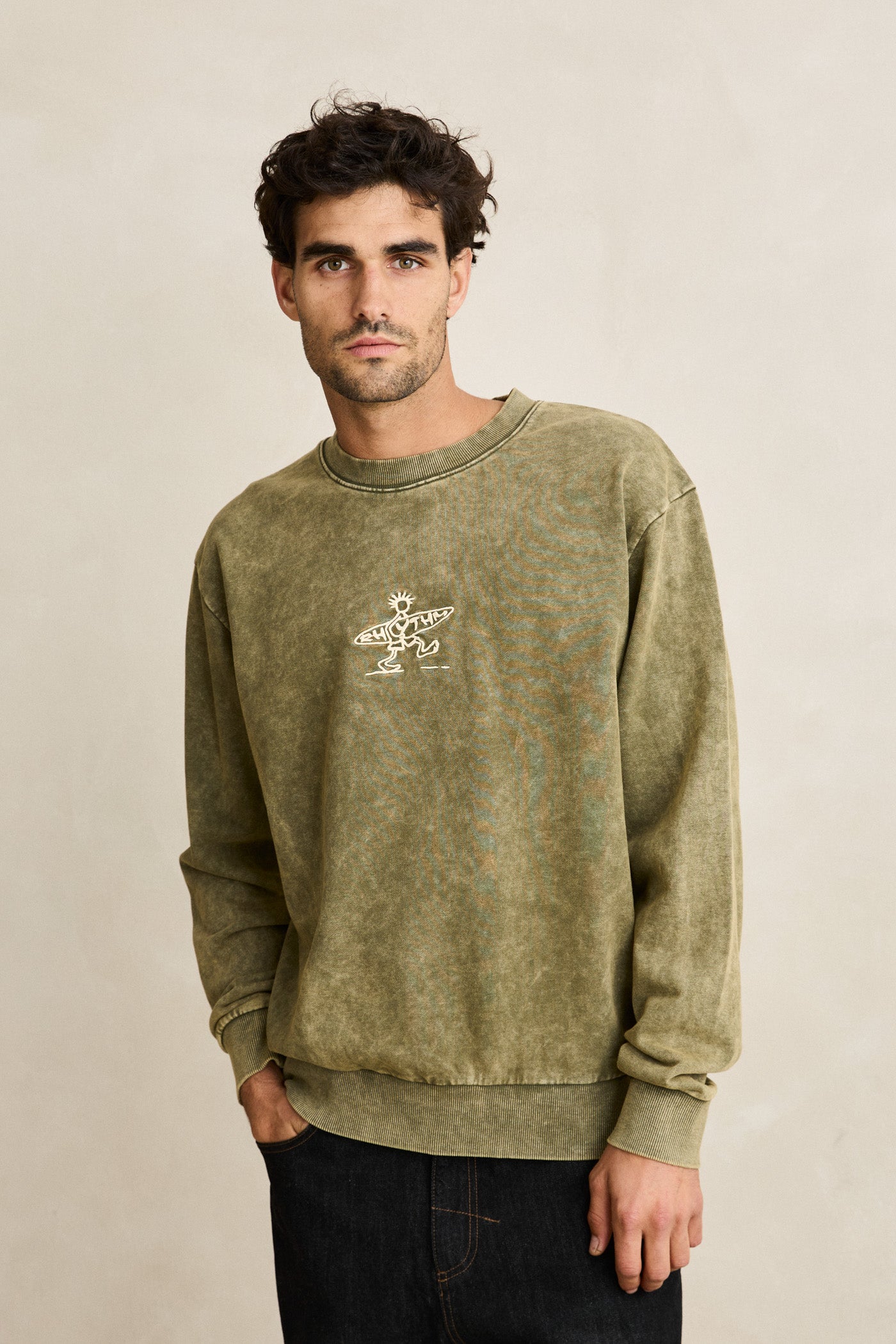Rhythm Mens Sweatshirt Drifter Salt Wash Crew – Hansen Surfboards