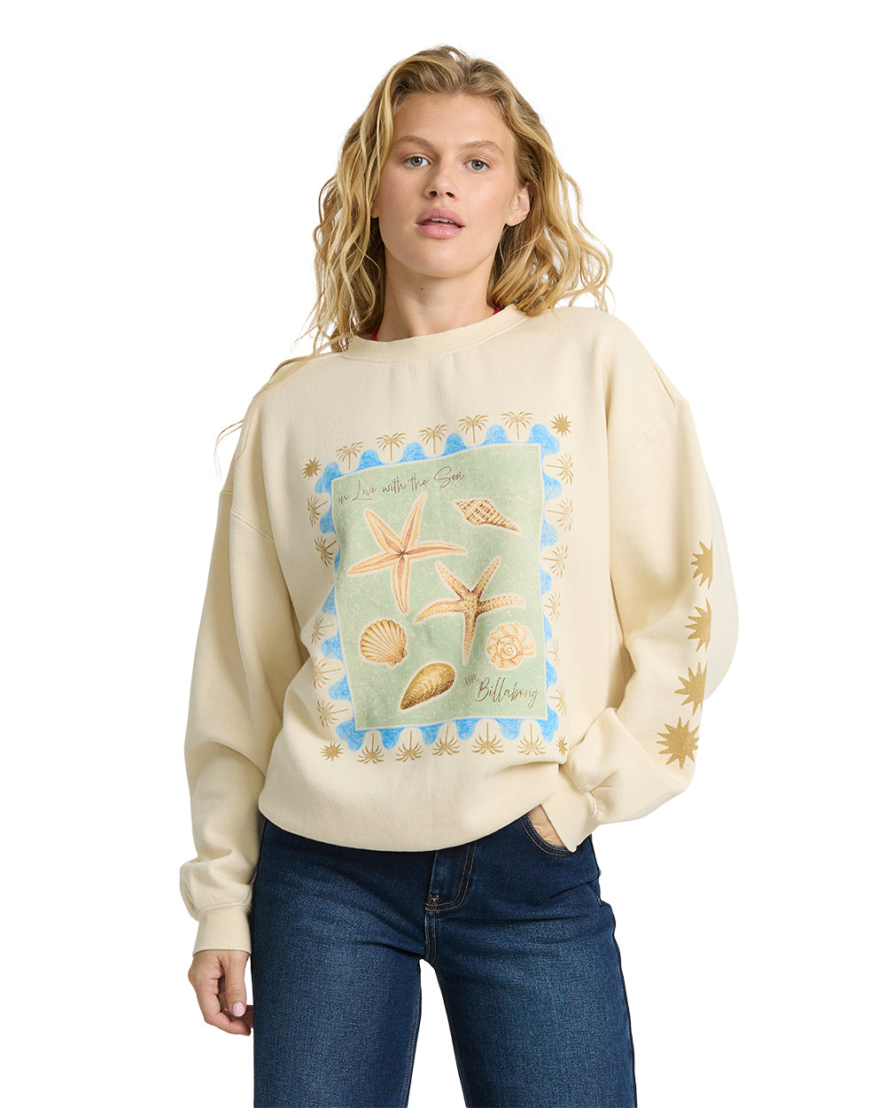Billabong Womens Sweatshirt Ride In Crew Fleece