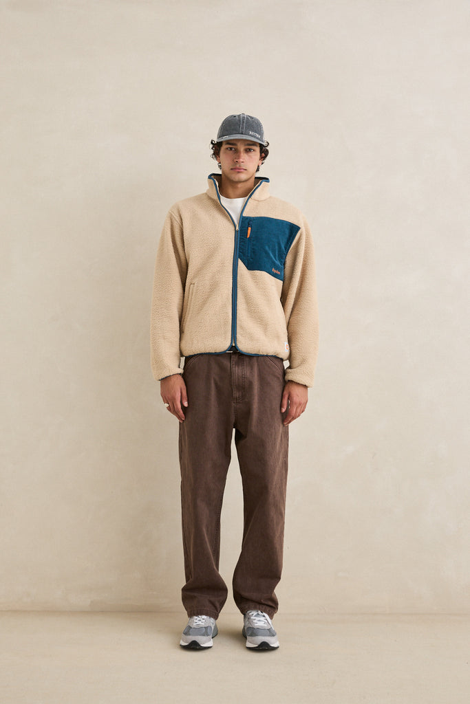 Rhythm Mens Jacket Trail Zip Thru Fleece