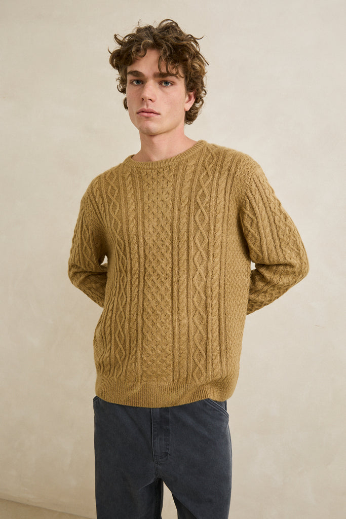 Rhythm Mens Sweater Mohair Fishermans Knit