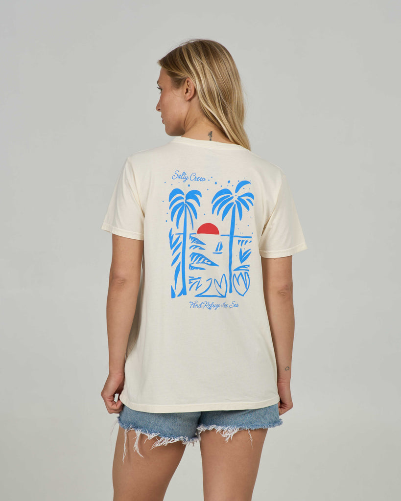 Salty Crew Womens Shirt Geo Palm Boyfriend Tee