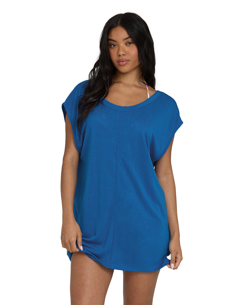 Billabong Womens Dress Hallow Wave Mini Short Sleeve Dress