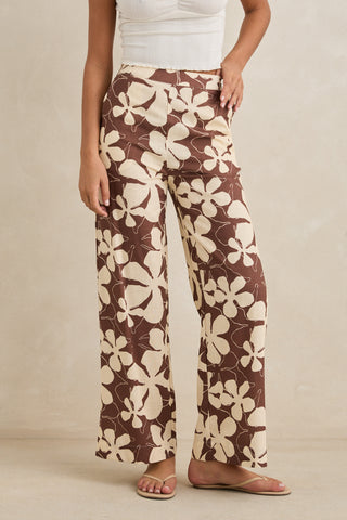 Rhythm Womens Pants Melia Floral Wide Leg