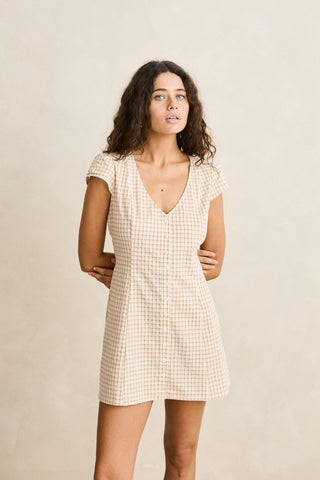 Rhythm Womens Dress London Check Cap Sleeve Mini