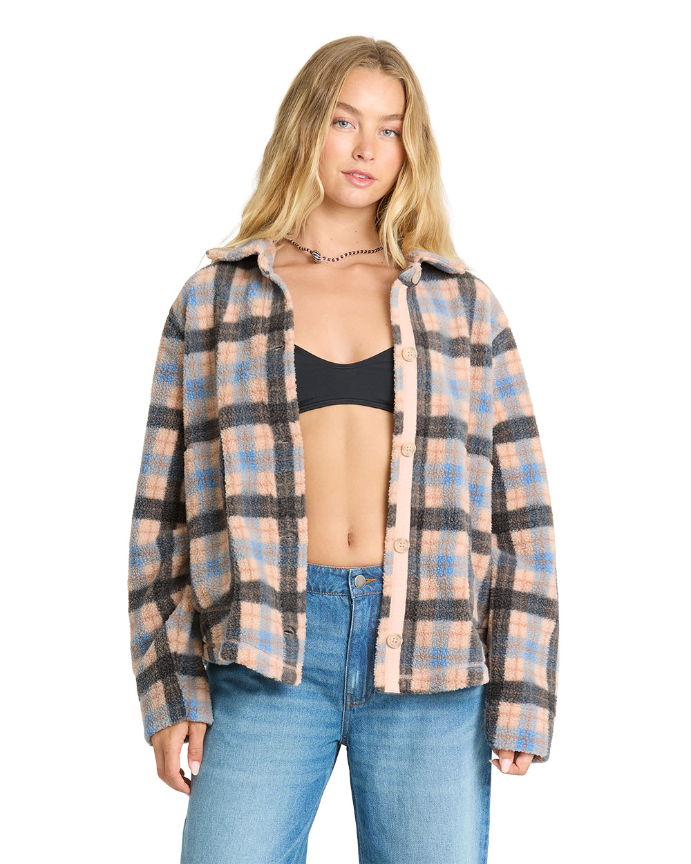 Billabong Womens Jacket Breezy Sherpa Shacket