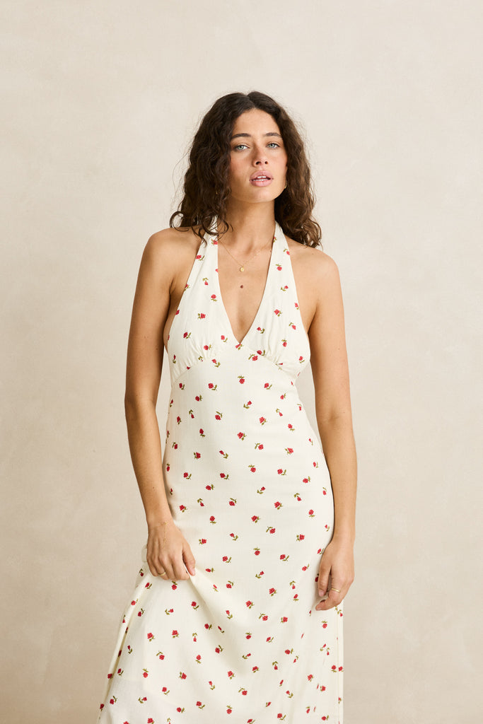 Rhythm Womens Dress Mila Floral Halter Neck Maxi