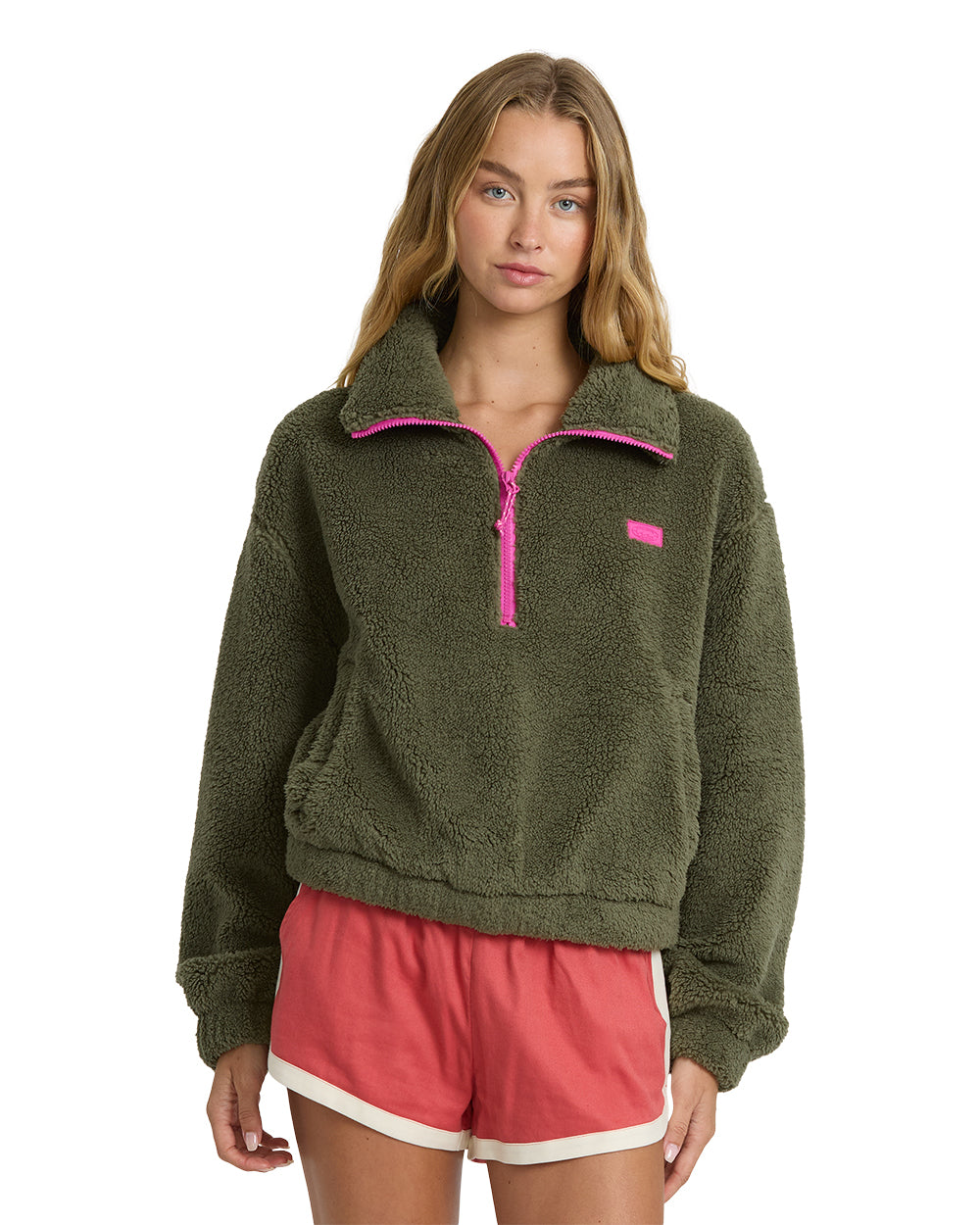 Billabong Womens Jacket Barra Sherpa Half Zip