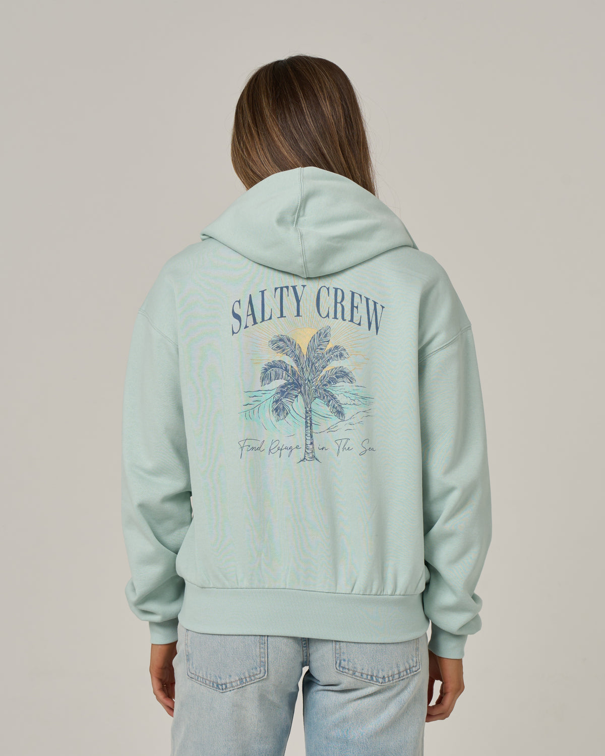 Salty Crew Womens Sweatshirt Pretty Palm Hooded Zip