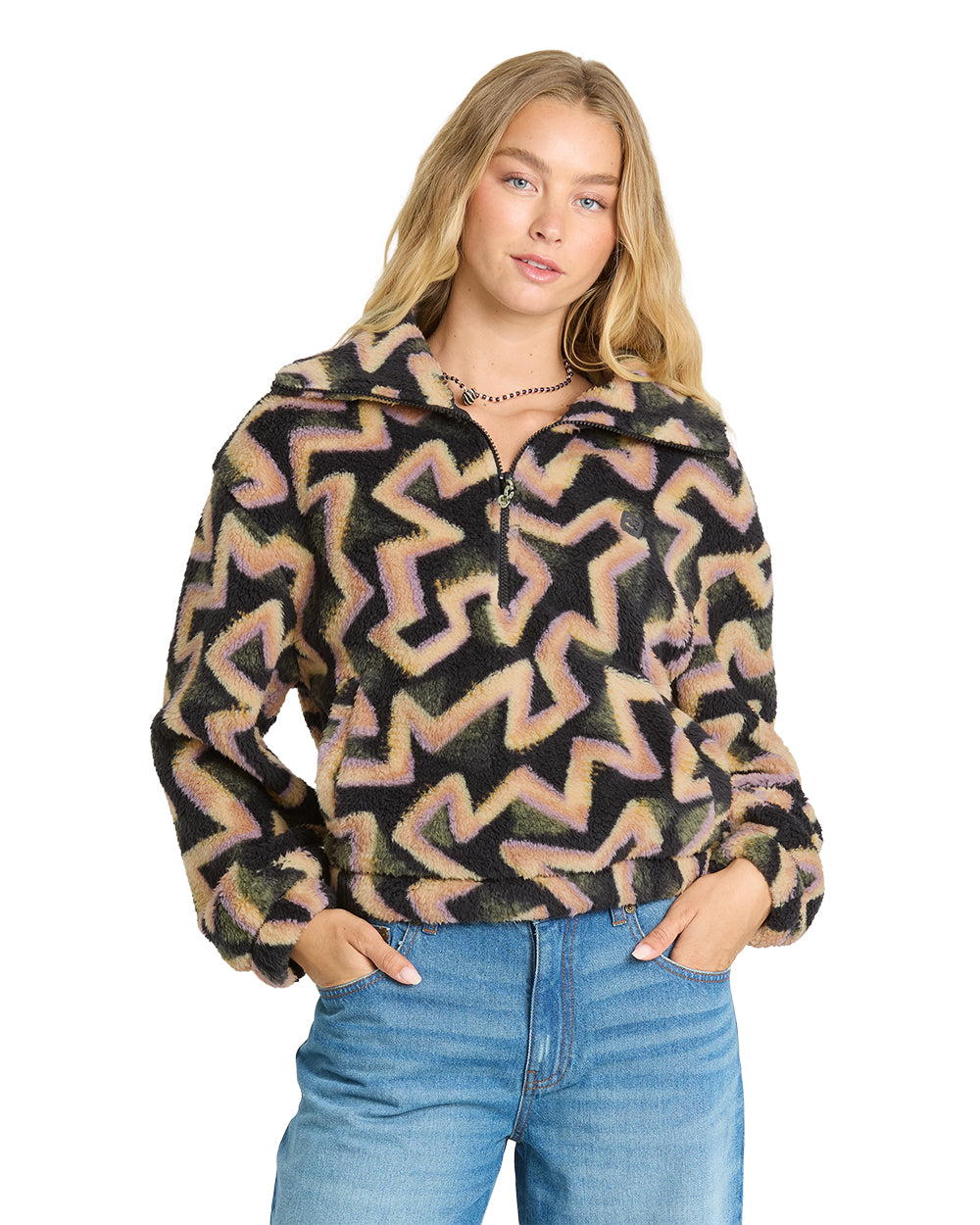 Billabong Womens Jacket Barra Sherpa Half Zip