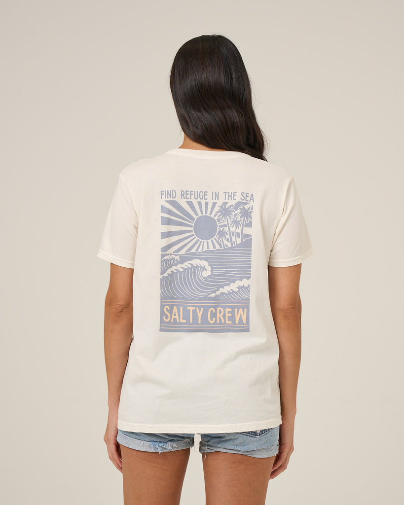 Salty Crew Womens Shirt Rise And Smile Boyfriend Tee