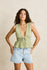 Rhythm Womens Tank Top Vista Stripe Tie Front Top