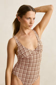 Rhythm Womens Swimsuit London Check Underwire One Piece