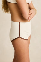 Rhythm Womens Bikini Bottoms Lily Rib Contrast Boyleg