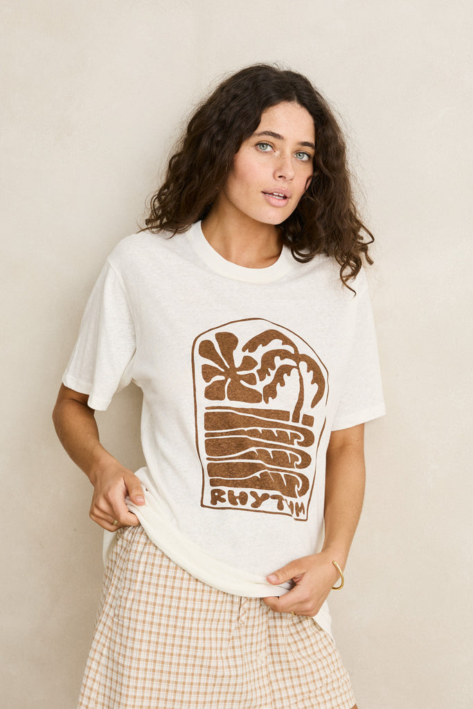 Rhythm Womens Shirt Palm and Sun Oversized