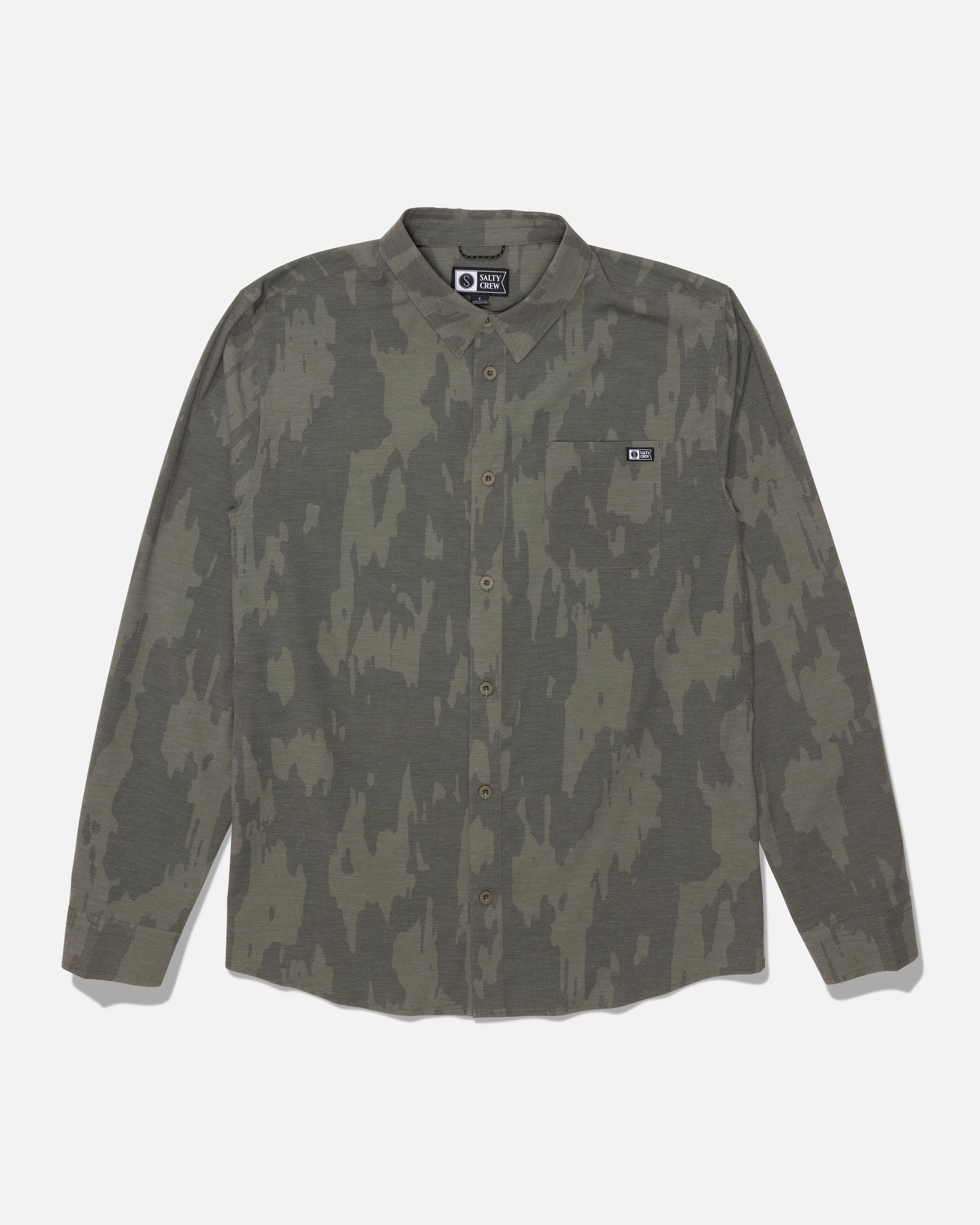 Salty Crew Mens Shirt Drifter Long Sleeve UV Button Up