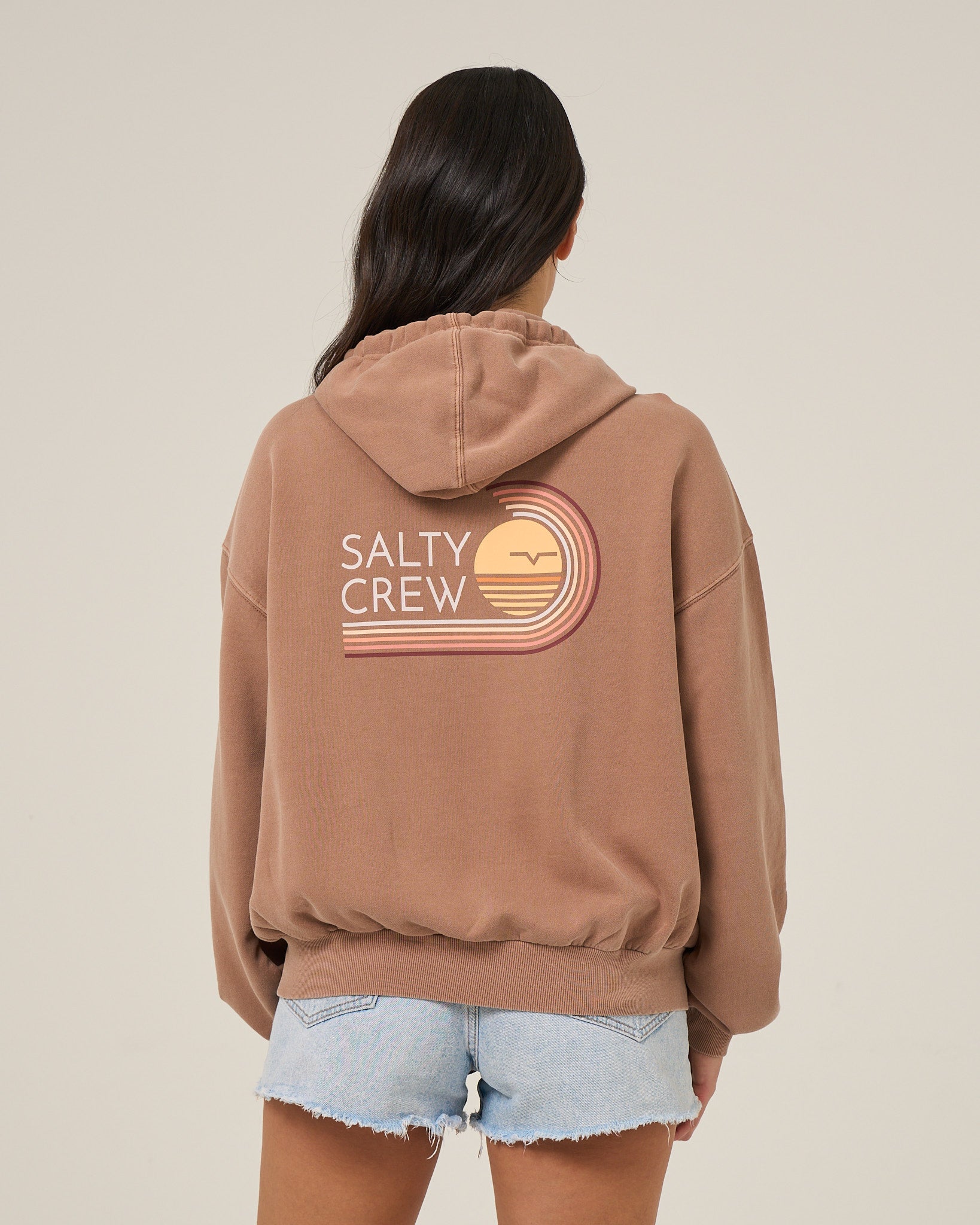 Salty Crew Womens Sweatshirt Ombre Wave Hooded Zip