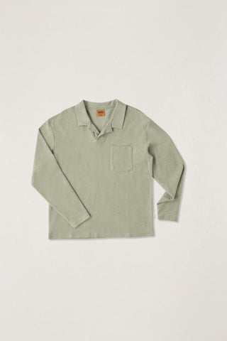 Rhythm Mens Shirt Vintage Terry Long Sleeve Polo