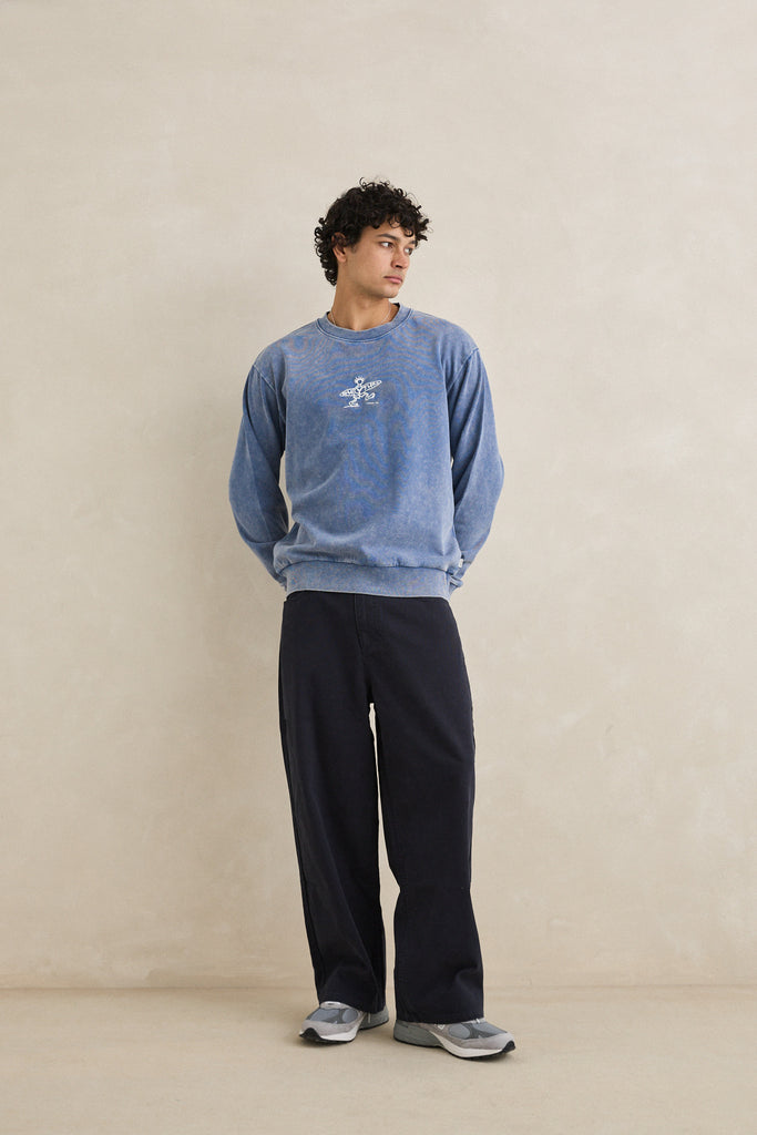 Rhythm Mens Sweatshirt Drifter Salt Wash Crew