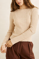 Rhythm Womens Shirt Essential Long Sleeve Knit Top