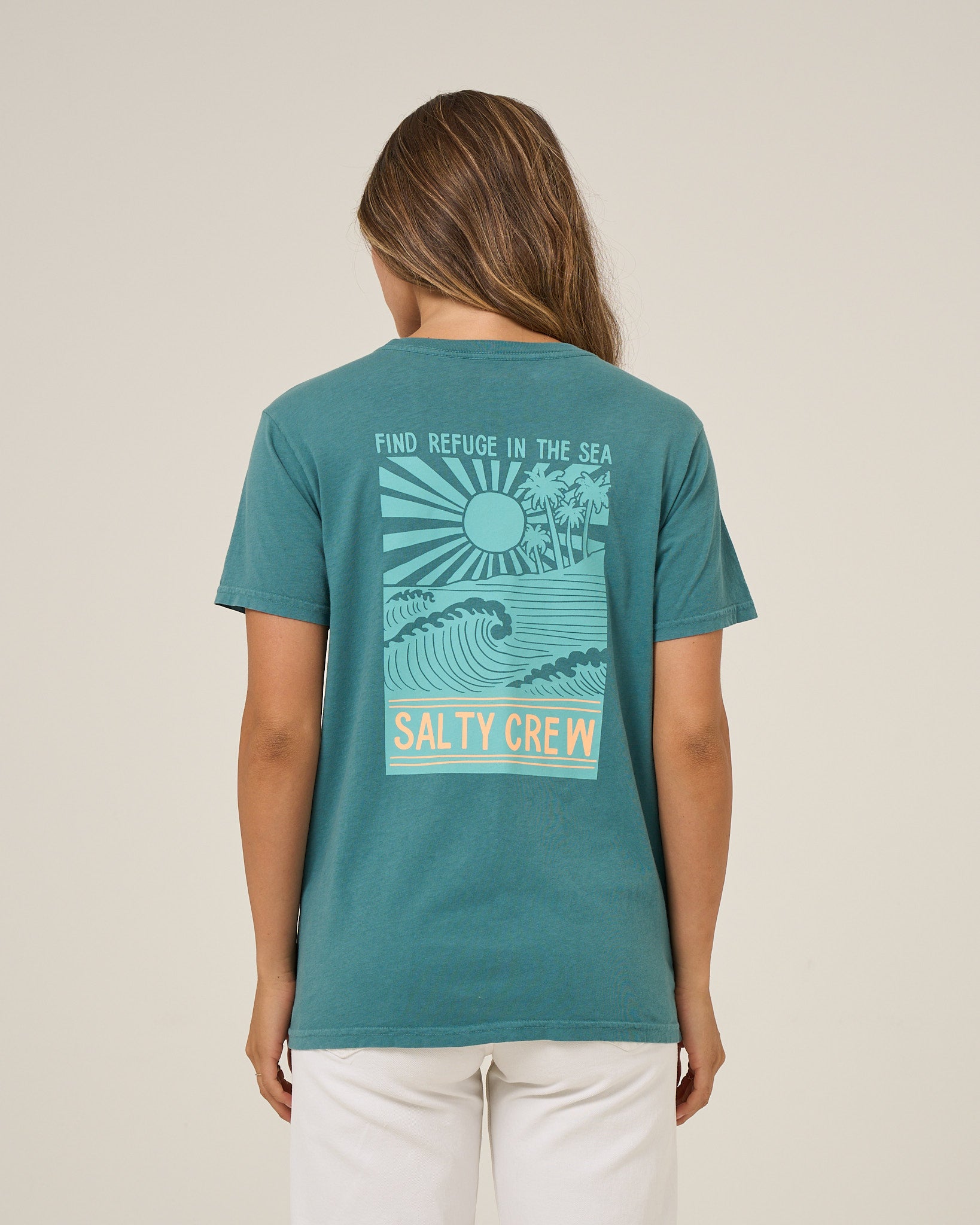 Salty Crew Womens Shirt Rise And Smile Boyfriend Tee