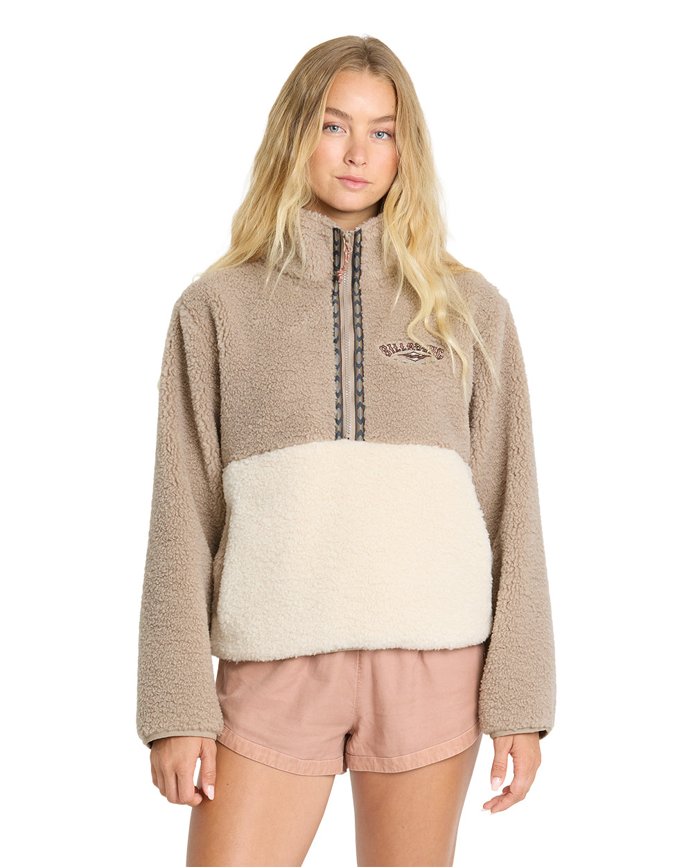 Billabong Womens Sweatshirt Horizon Sherpa Mock Neck