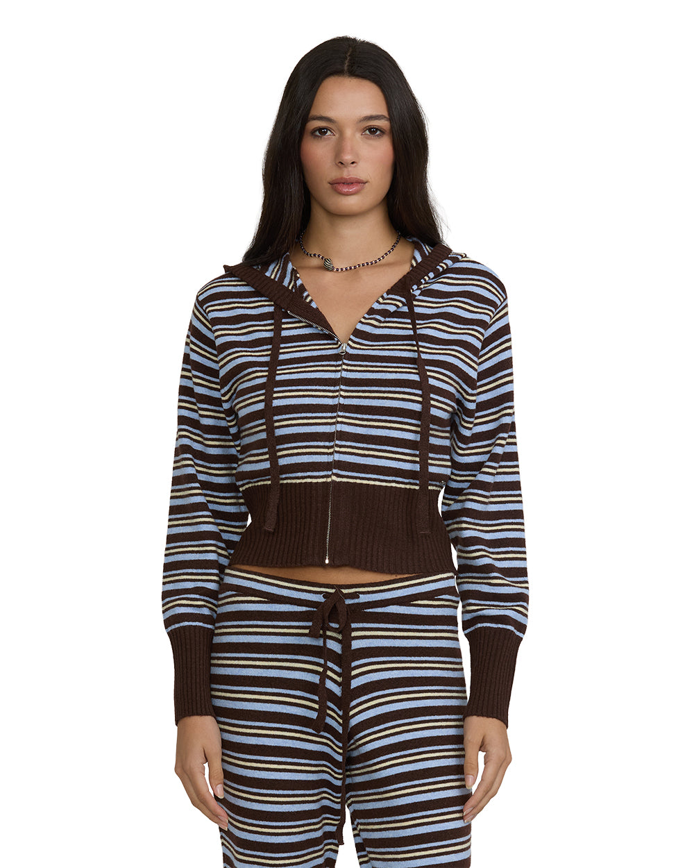 Billabong Womens Sweater Shore Stripe Yarn Dye Zip Up