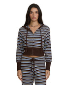 Billabong Womens Sweater Shore Stripe Yarn Dye Zip Up