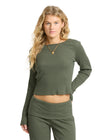 Billabong Womens Shirt Sweet Coast Ls Knit Top