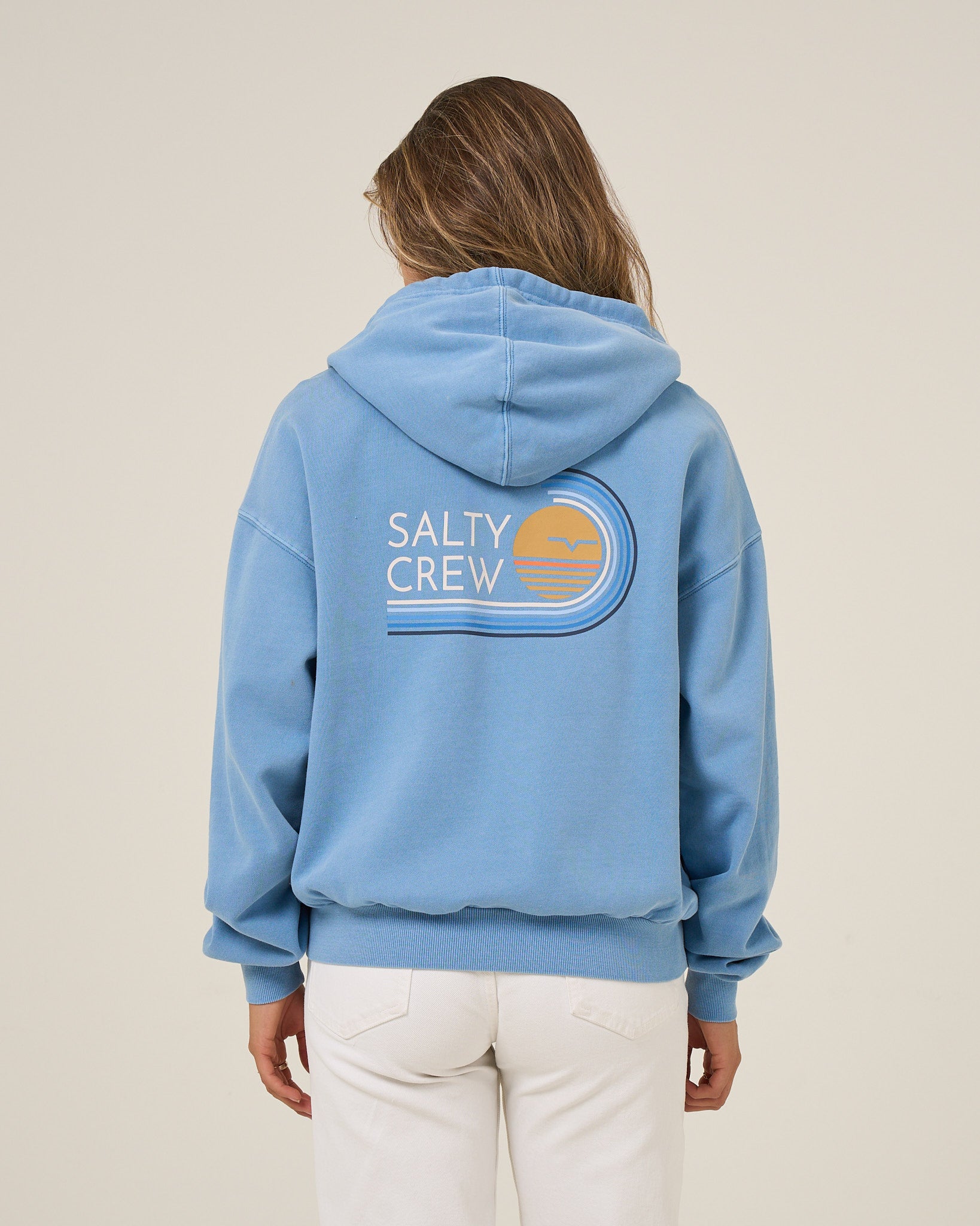 Salty Crew Womens Sweatshirt Ombre Wave Hooded Zip