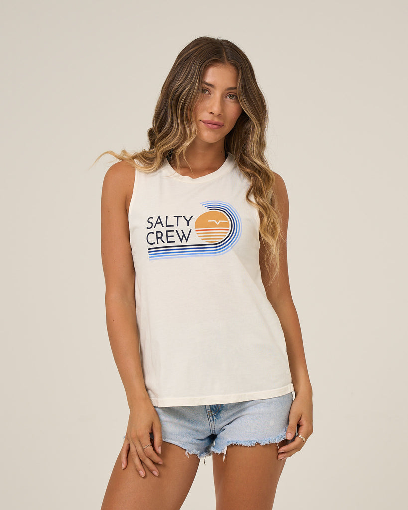 Salty Crew Womens Tank Top Ombre Wave Muscle Tank