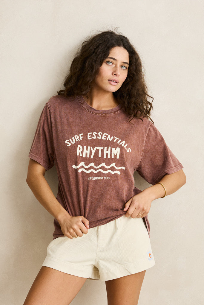 Rhythm Womens Shirt Surf Essentials Oversized Tee