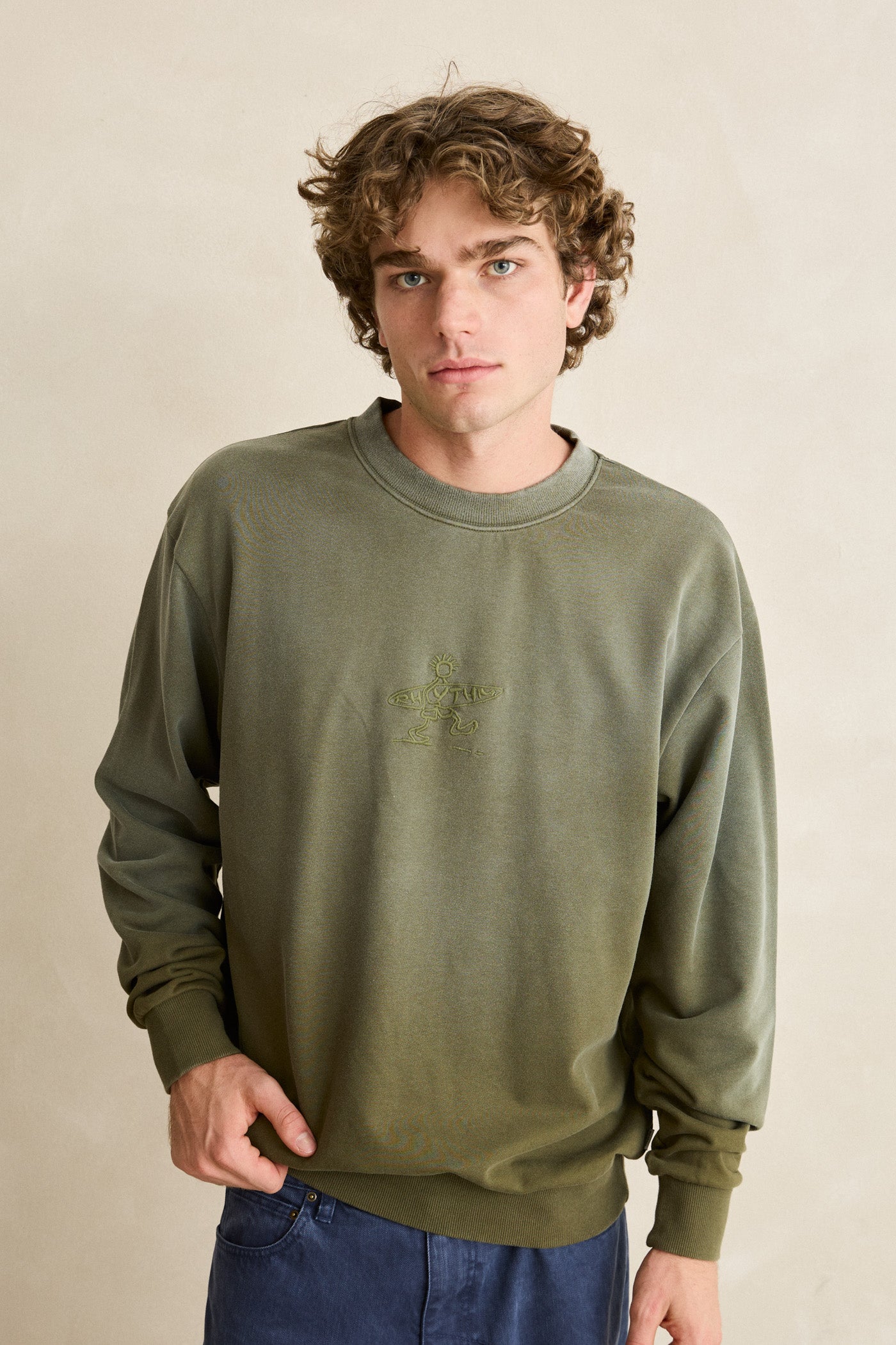 Rhythm Mens Sweatshirt Drifter Salt Wash Crew – Hansen Surfboards