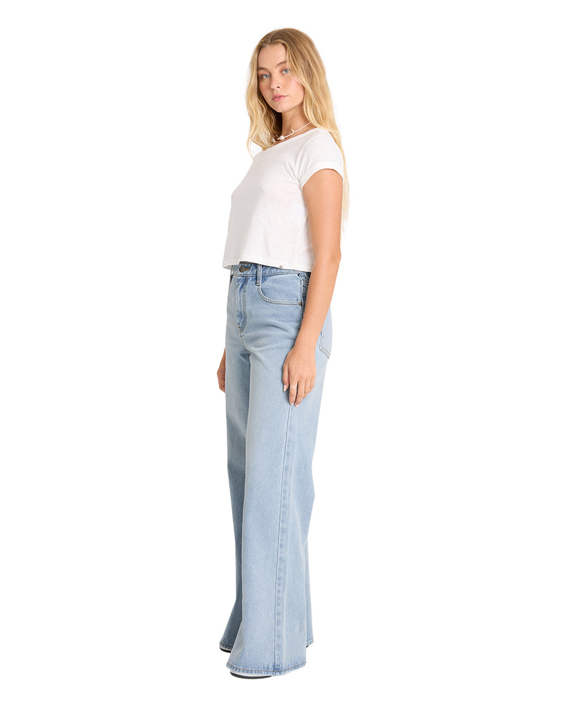 Billabong Womens Pants Free Fall Flare Denim
