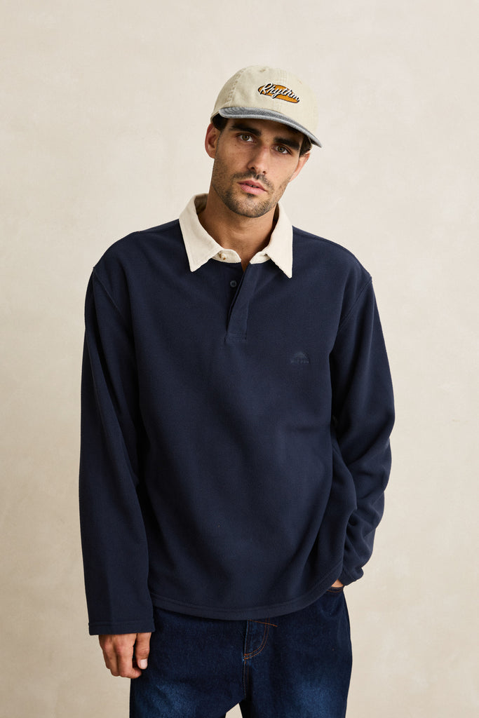 Rhythm Mens Sweatshirt Awake Polar Fleece Polo