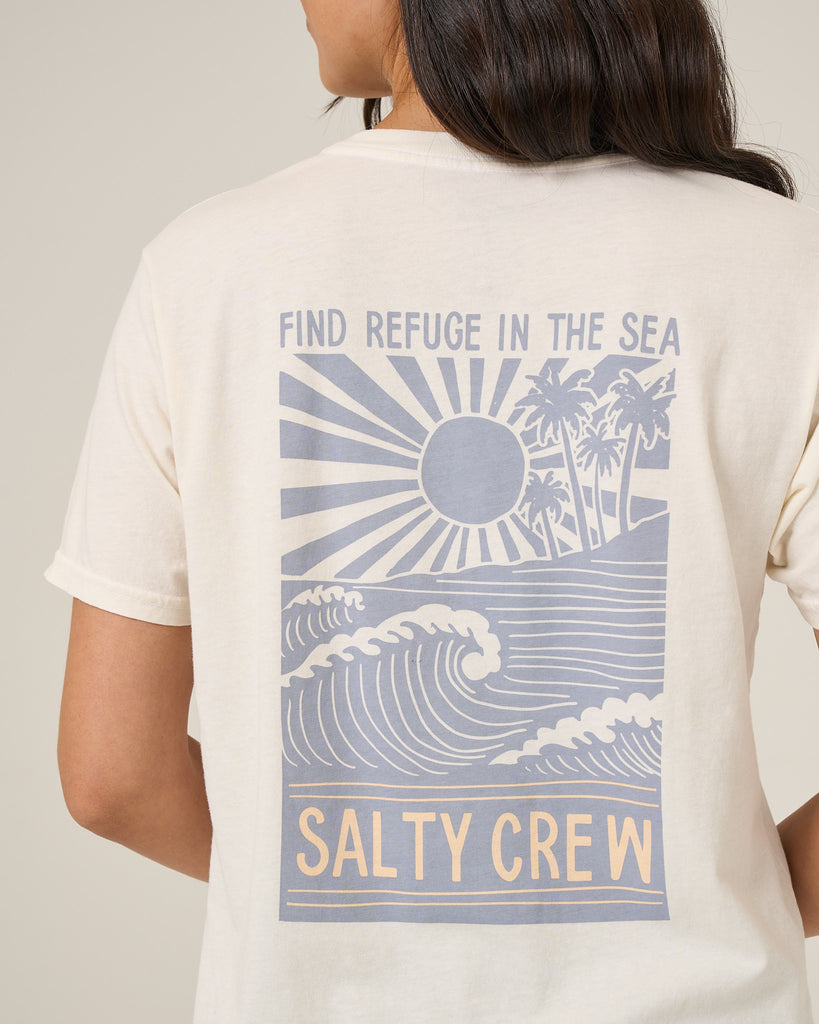 Salty Crew Womens Shirt Rise And Smile Boyfriend Tee