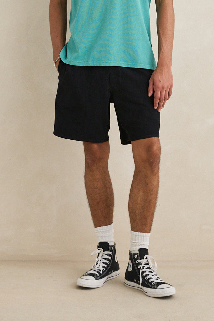 Rhythm Mens Shorts Textured Linen Jam