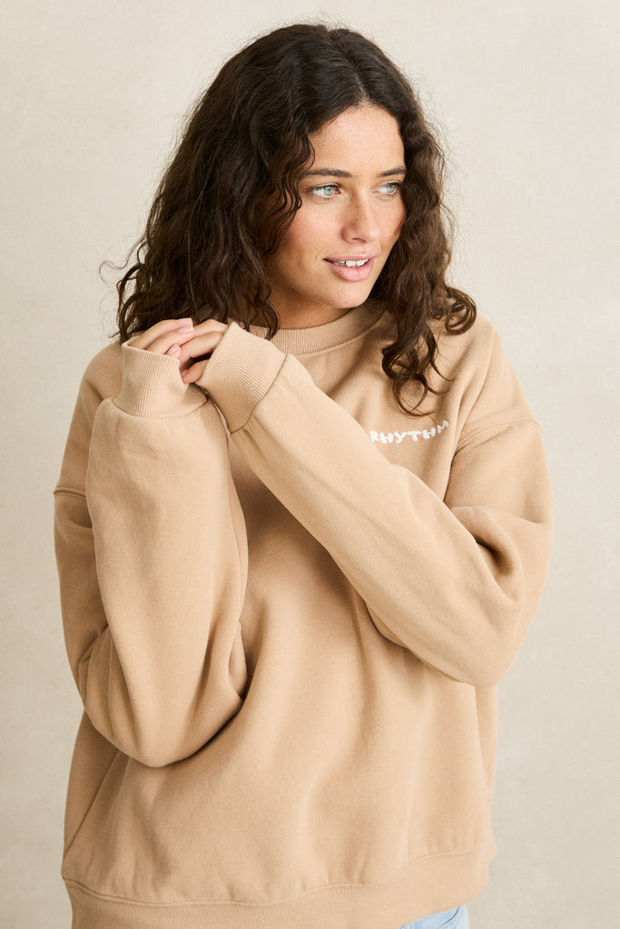 Rhythm Womens Sweatshirt Everyday Crew Neck Fleece