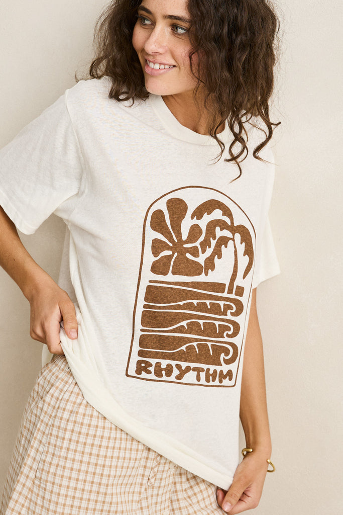 Rhythm Womens Shirt Palm and Sun Oversized