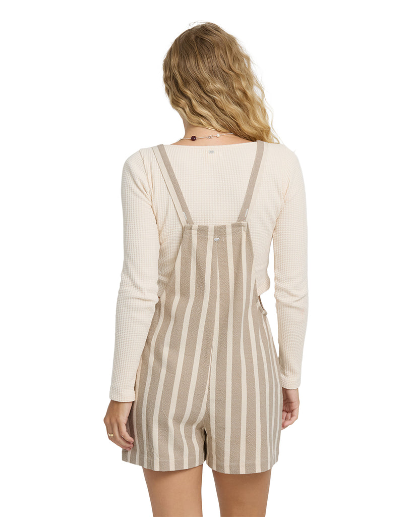 Billabong Womens Romper Beach Crush Yarn-Dyed Overalls
