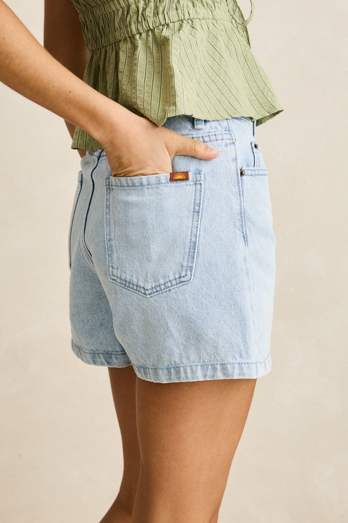 Rhythm Womens Shorts Staple Denim