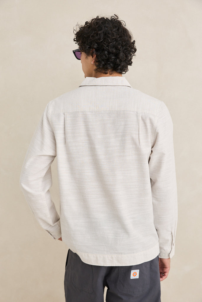 Rhythm Mens Shirt Striped Linen