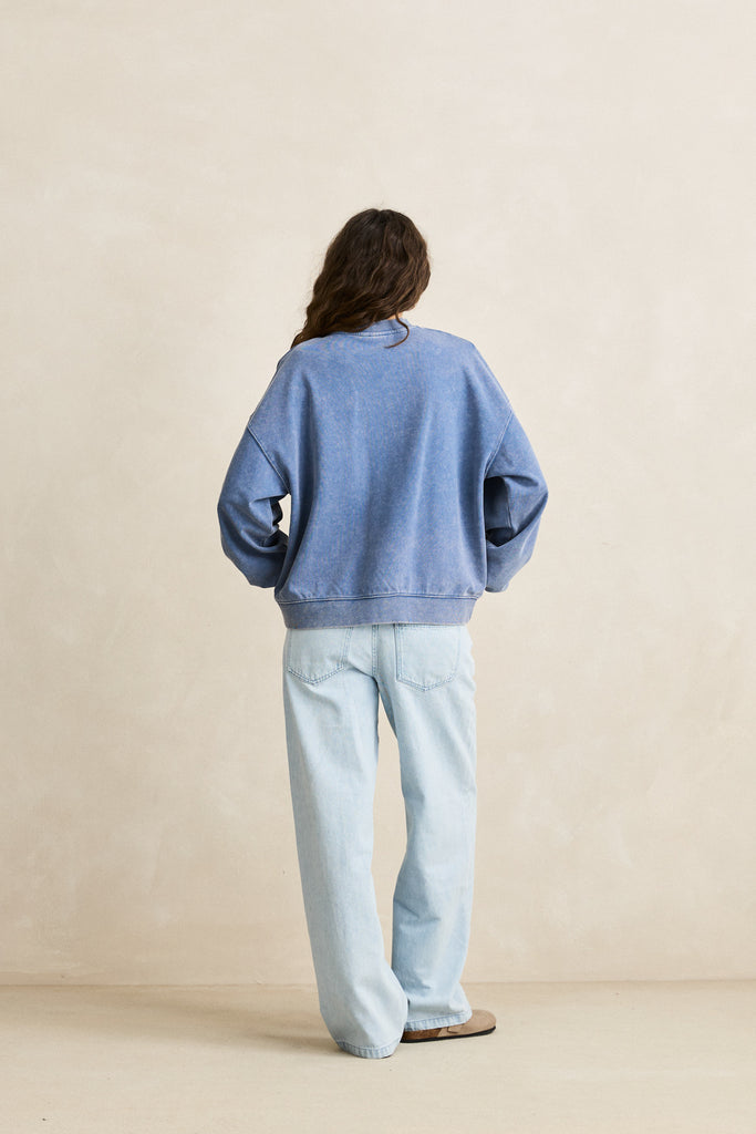 Rhythm Womens Sweatshirt Rhythm Salt Wash Crew Fleece