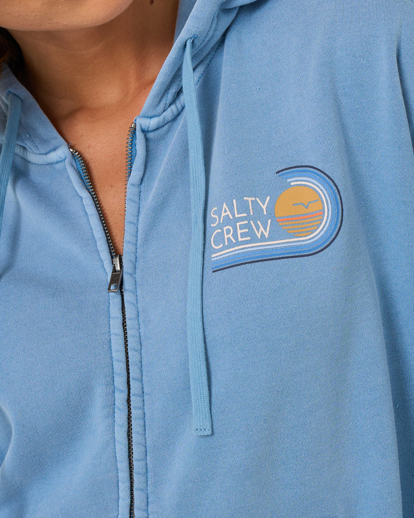 Salty Crew Womens Sweatshirt Ombre Wave Hooded Zip