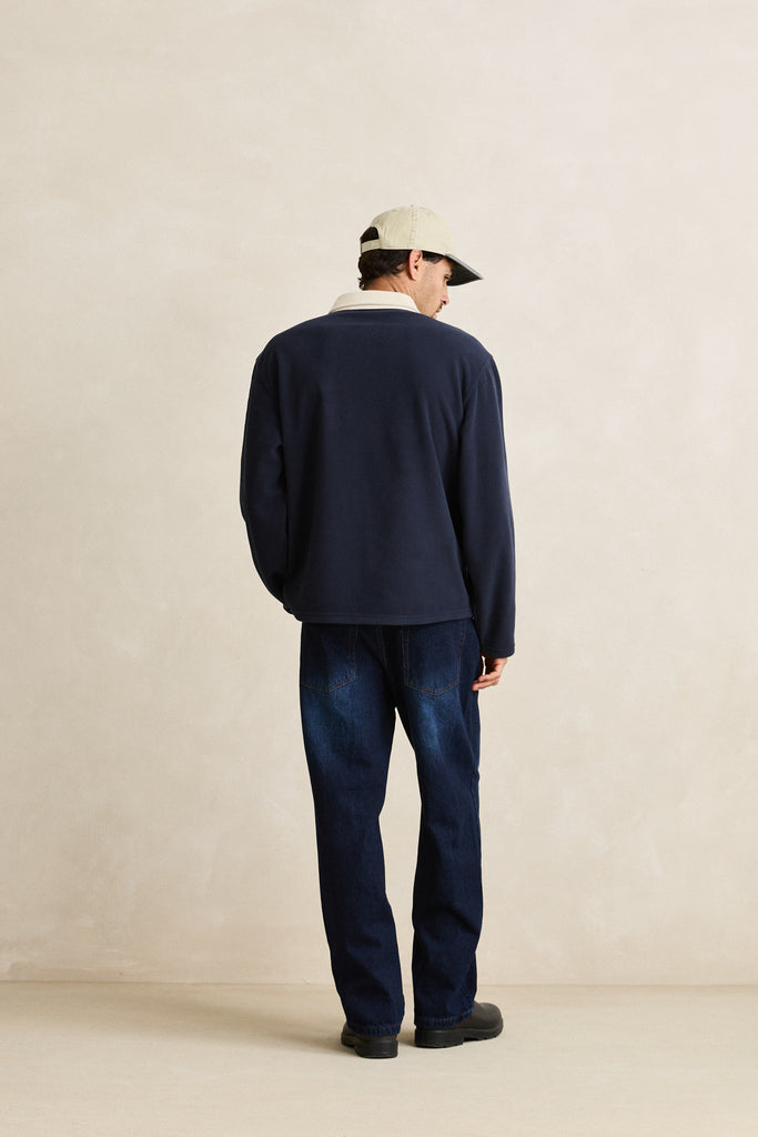 Rhythm Mens Sweatshirt Awake Polar Fleece Polo