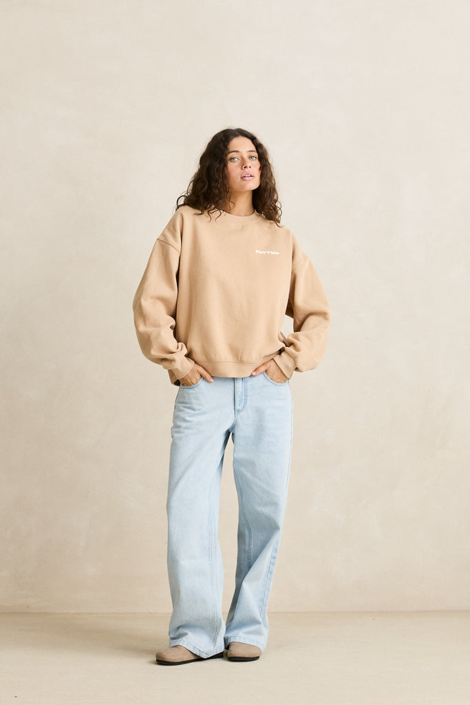 Rhythm Womens Sweatshirt Everyday Crew Neck Fleece