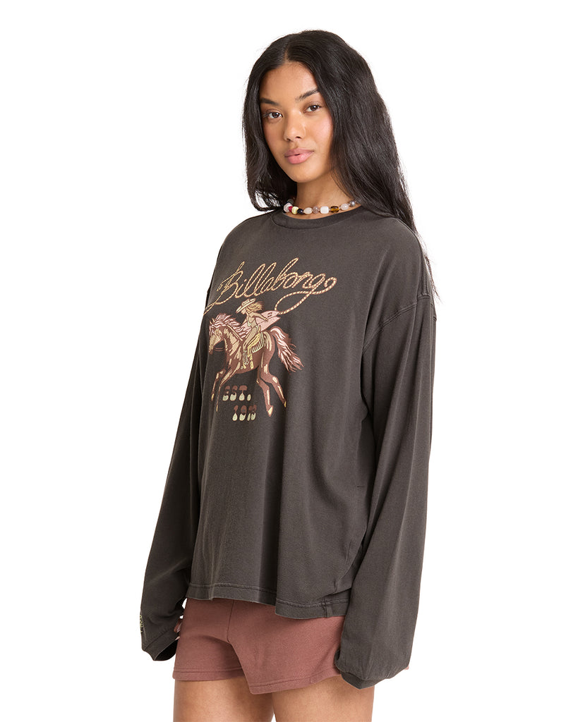 Billabong Womens Shirt Familiar Roads Ls Tee