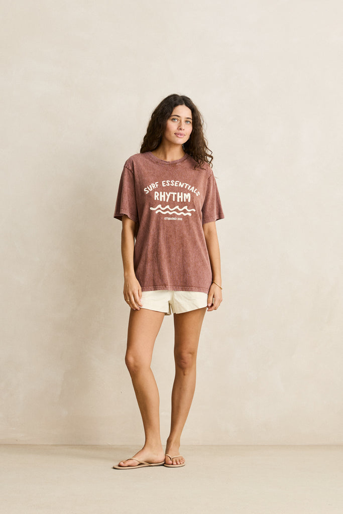 Rhythm Womens Shirt Surf Essentials Oversized Tee