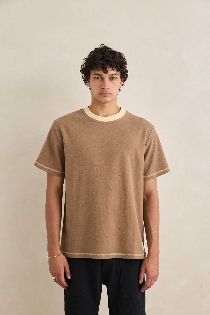 Rhythm Mens Shirt Contrast Vintage Terry